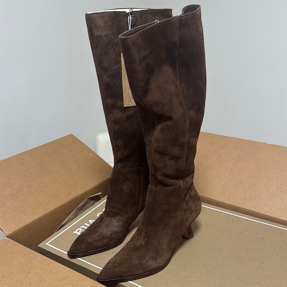 Dolce Vita Dark Brown Suede Heeled Boots